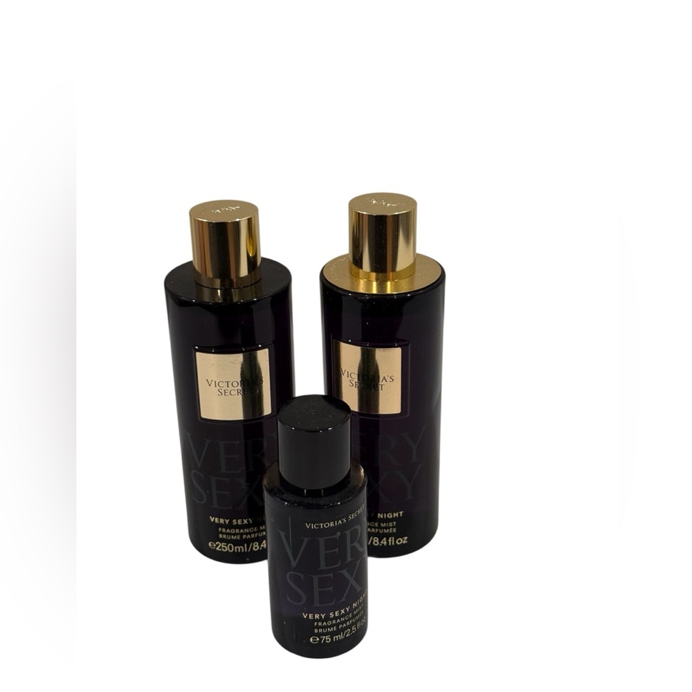 NEW Victoria's Secret Very Sexy Night Fragrance Mist Bundle ~ 3 PC.
